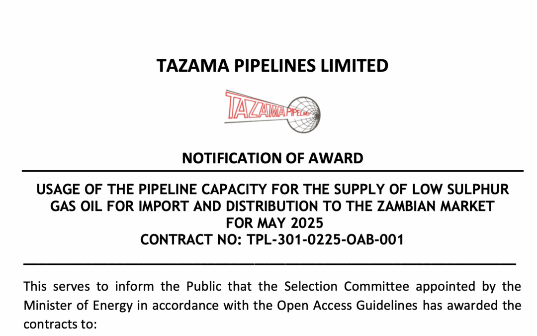 NOTIFICATION OF AWARD | MAY